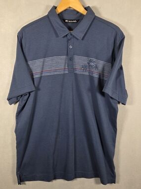 Travis Mathew striped performance polo golf shirt (L505)